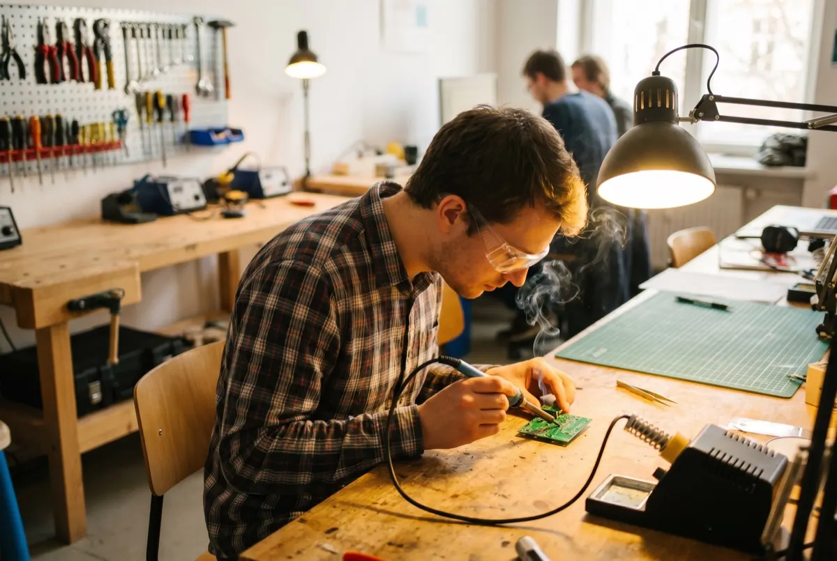 Maker bei der Arbeit in der Werkstatt